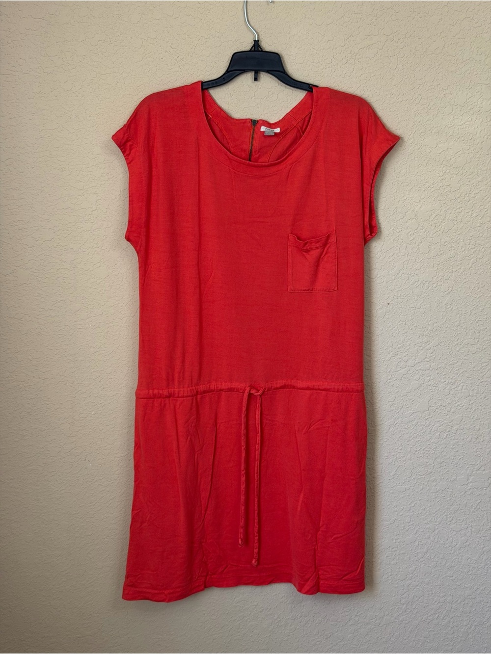 Fossil Bright Red Casual Drawstring Mini Dress